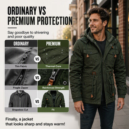 Men's Winter Thermal Detachable Hooded Jacket