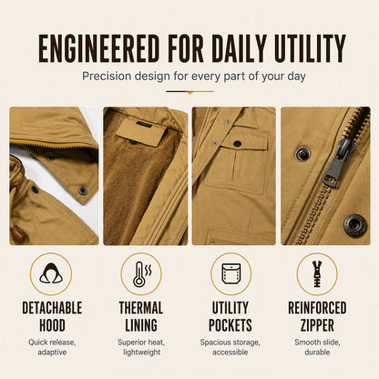 Men's Winter Thermal Detachable Hooded Jacket
