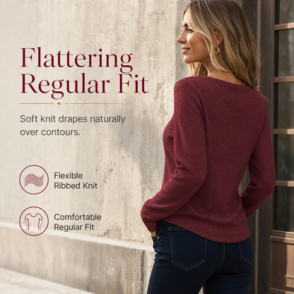 Women's Layered Look Plaid Knit Top