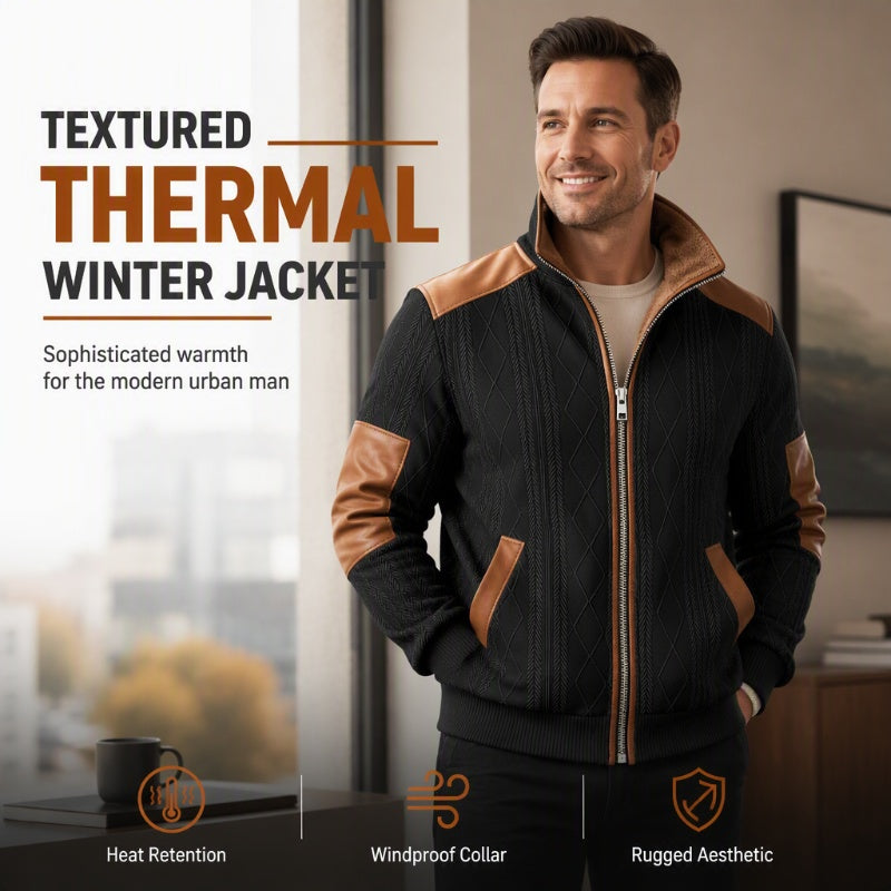 Men's Color-Block Warm-Lined Zip-Up Jacket