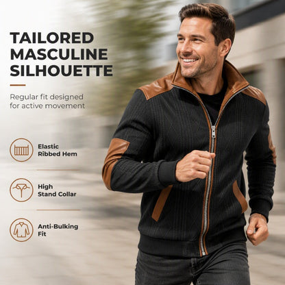 Men's Color-Block Warm-Lined Zip-Up Jacket