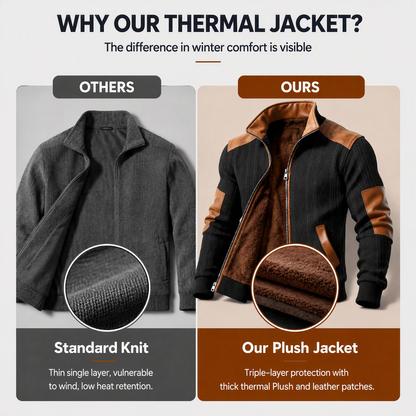 Men's Color-Block Warm-Lined Zip-Up Jacket