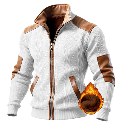 Men's Color-Block Warm-Lined Zip-Up Jacket