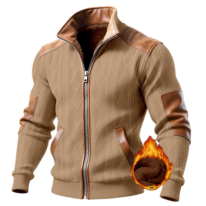 Men's Color-Block Warm-Lined Zip-Up Jacket