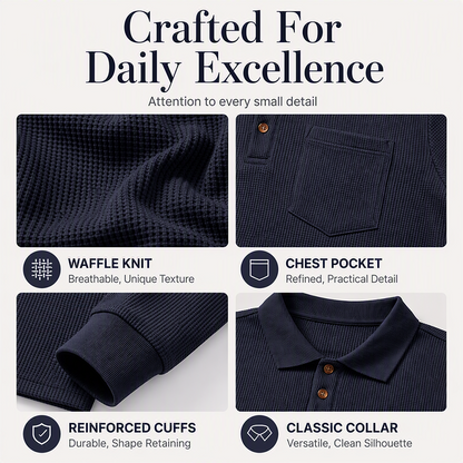 Men's Classic Waffle Knit Collared Top