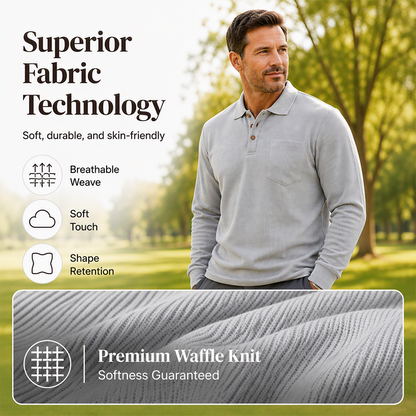 Men's Classic Waffle Knit Collared Top