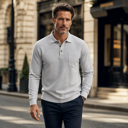 Men's Classic Waffle Knit Collared Top