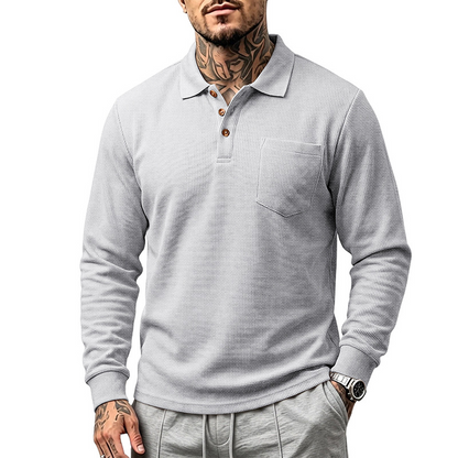 Men's Classic Waffle Knit Collared Top