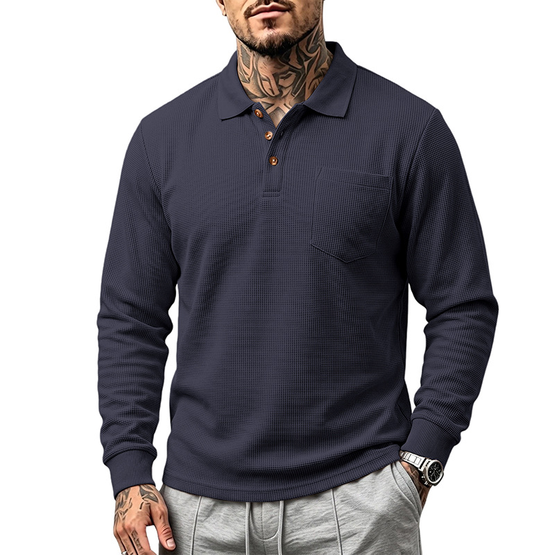 Men's Classic Waffle Knit Collared Top