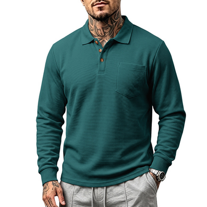 Men's Classic Waffle Knit Collared Top