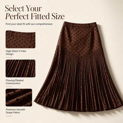 🍁 Women's High Waist Polka Dot Pleated Skirt
