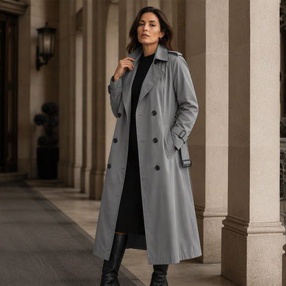 Women's Double Breasted Long Trench Coat