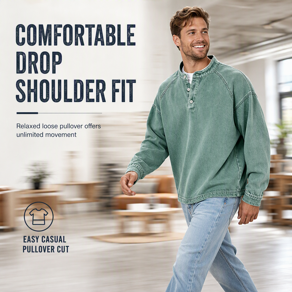 Men's Vintage Casual Loose-Fit Sweatshirt