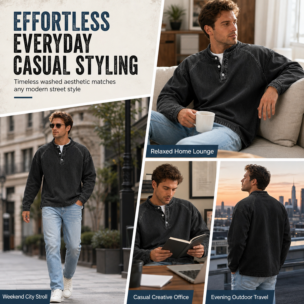 Men's Vintage Casual Loose-Fit Sweatshirt