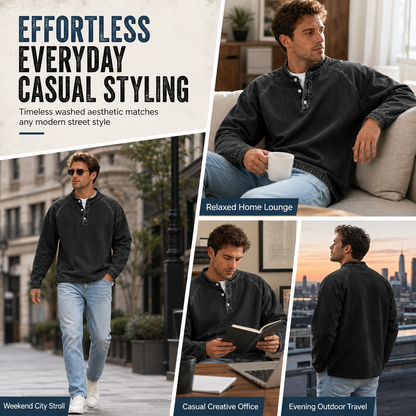 Men's Vintage Casual Loose-Fit Sweatshirt