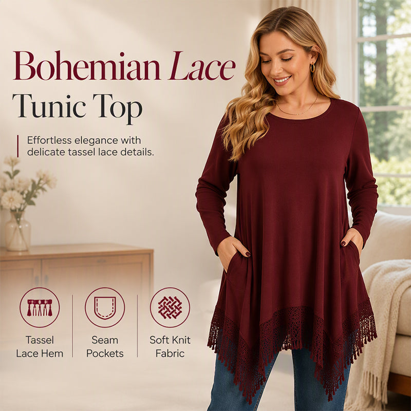 Women's Bohemian Lace Tunic Top