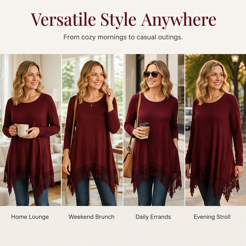 Women's Bohemian Lace Tunic Top