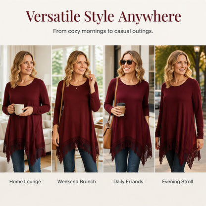 Women's Bohemian Lace Tunic Top