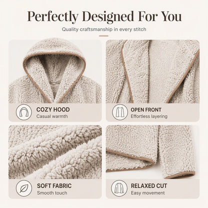 Women's Casual Hooded Plush Cardigan
