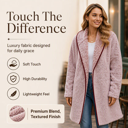 Women's Casual Hooded Plush Cardigan