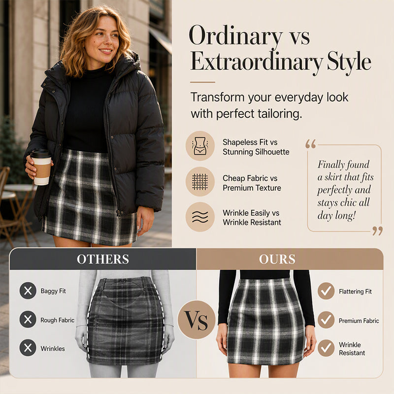 Women's Elegant Classic Plaid Mini Skirt