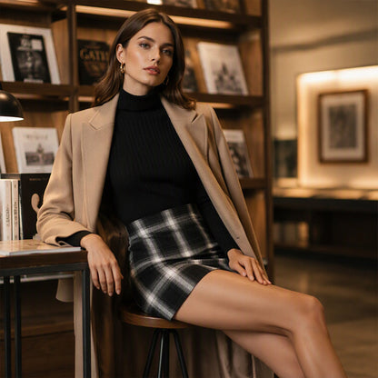 Women's Elegant Classic Plaid Mini Skirt