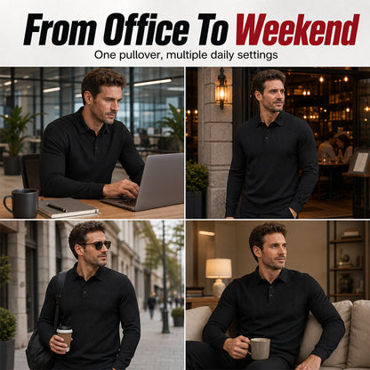 ⏳ Limited Time 50% Off! 💥Men's Textured Long Sleeve Lightweight Sweatshirt