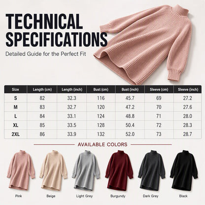 🍂Autumn Hot Sale 60% OFF🔥Women's Cozy Turtleneck Knit Sweater Dress