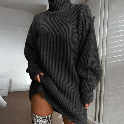 🍂Autumn Hot Sale 60% OFF🔥Women's Cozy Turtleneck Knit Sweater Dress