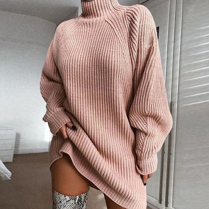 🍂Autumn Hot Sale 60% OFF🔥Women's Cozy Turtleneck Knit Sweater Dress