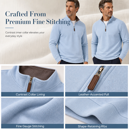 🧥 Quarter-Zip Style, Sharper Everyday Fit | Men's Stand-Collar Pullover