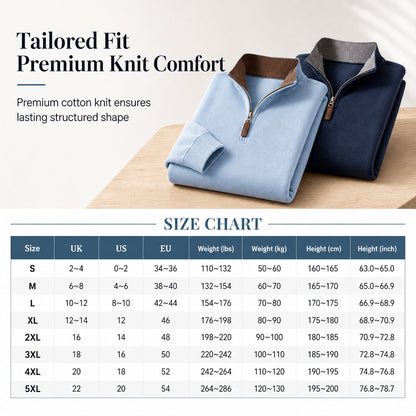 🧥 Quarter-Zip Style, Sharper Everyday Fit | Men's Stand-Collar Pullover