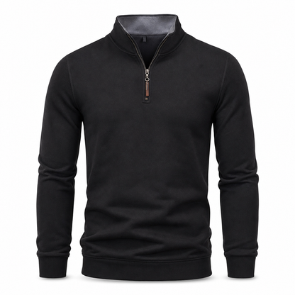 🧥 Quarter-Zip Style, Sharper Everyday Fit | Men's Stand-Collar Pullover