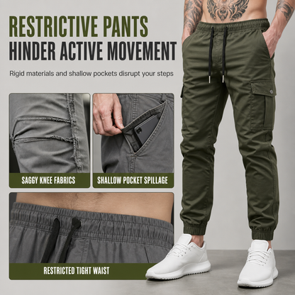 💥 Utility Without the Bulk | Men's Lightweight Multi-Pocket Cargo Joggers