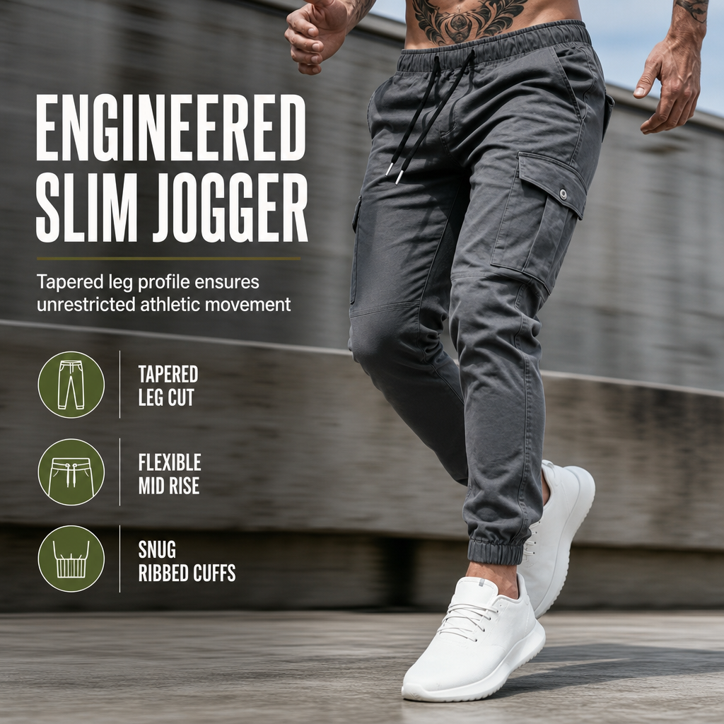 💥 Utility Without the Bulk | Men's Lightweight Multi-Pocket Cargo Joggers