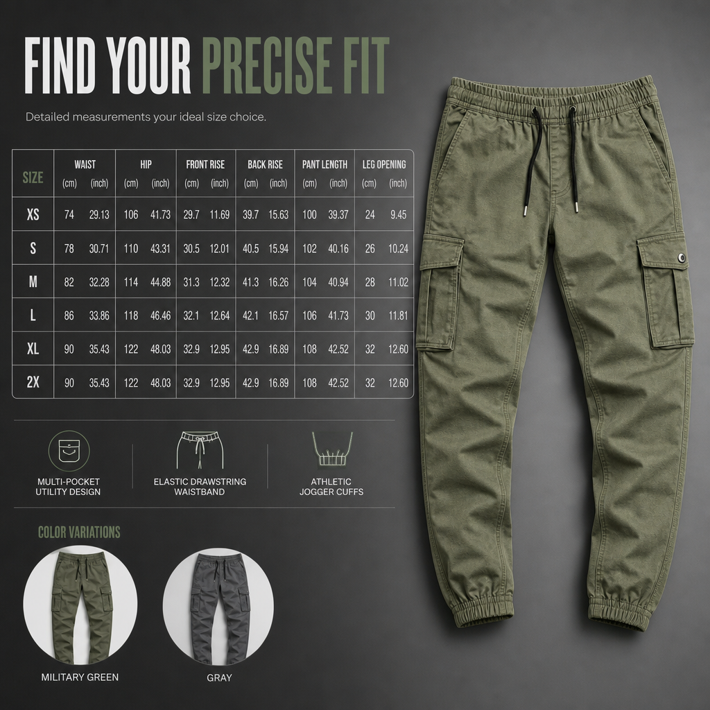 💥 Utility Without the Bulk | Men's Lightweight Multi-Pocket Cargo Joggers