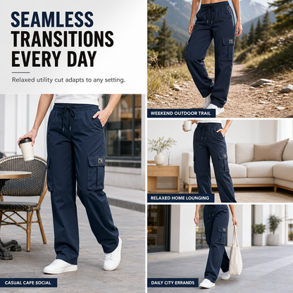 👖 Roomy Pockets, Easy-Moving Fit | Women's Drawstring Cargo Pants