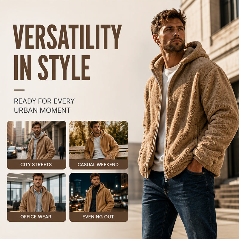 Hot Sale 50% OFF🔥Men's Loose Hooded Plush Jacket