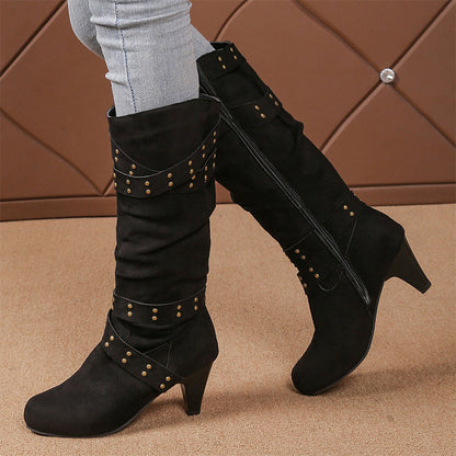 Women's Faux Suede Slouchy Knee High Boots
