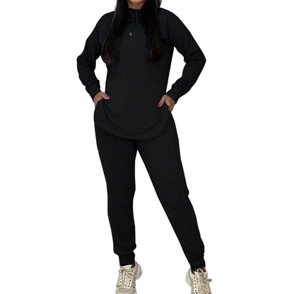 ☁️ Cozy Matching Style, Easy Everyday Fit | Women's Hooded 2-Piece Set