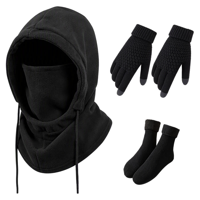 Balaclava Hood with Touchscreen Gloves & Socks Set