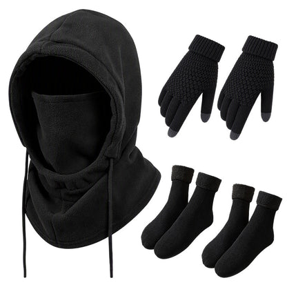 Balaclava Hood with Touchscreen Gloves & Socks Set