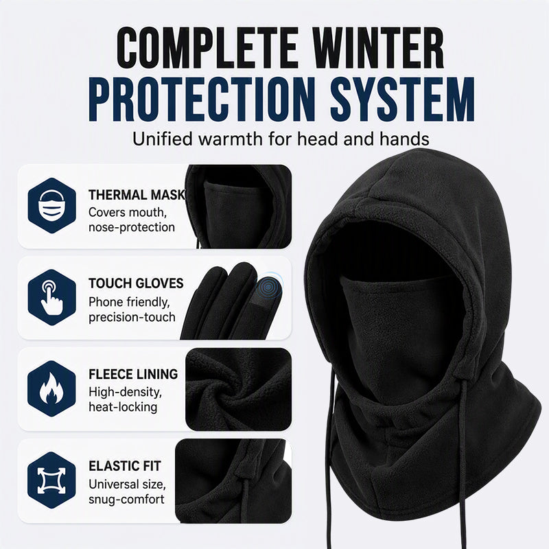 Balaclava Hood with Touchscreen Gloves & Socks Set