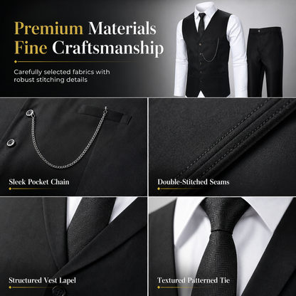 Men's Slim Fit 3-Piece Formal Suit Set