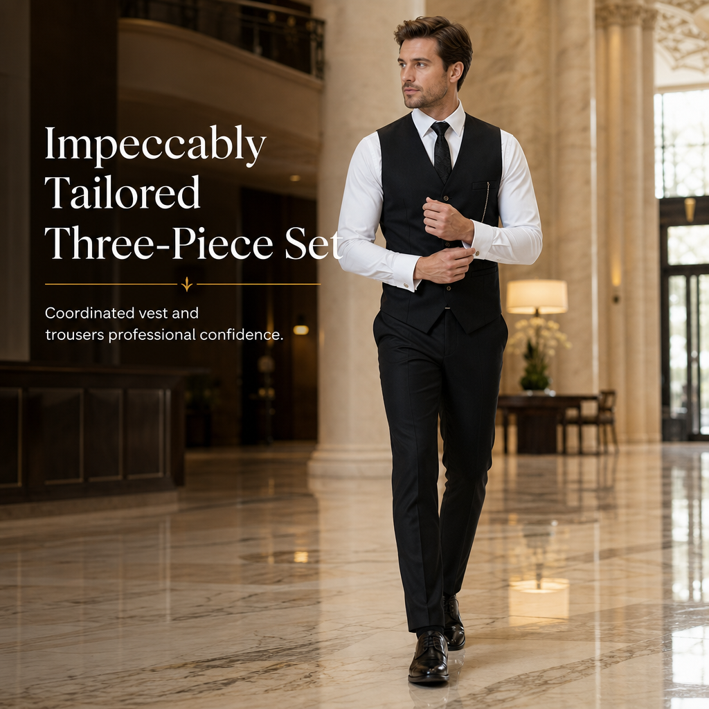 Men's Slim Fit 3-Piece Formal Suit Set