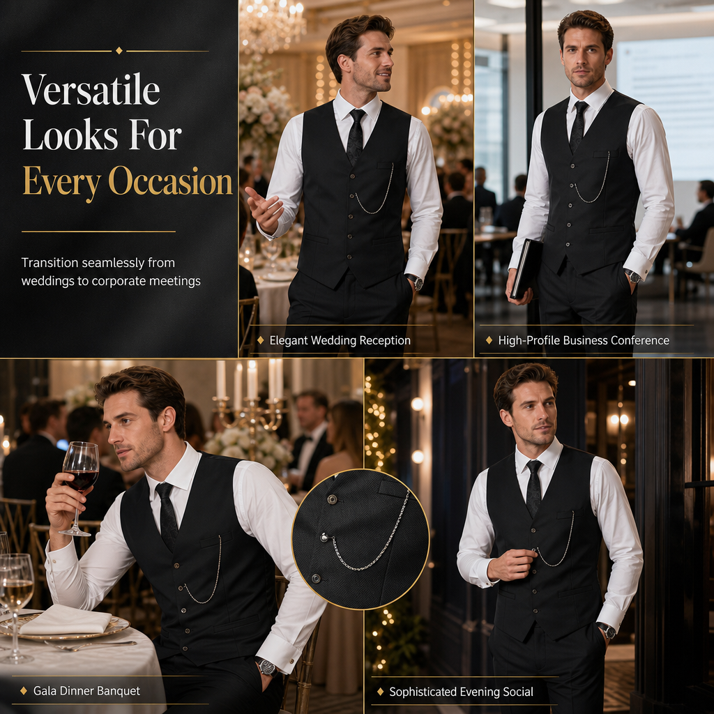 Men's Slim Fit 3-Piece Formal Suit Set
