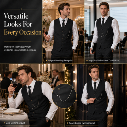 Men's Slim Fit 3-Piece Formal Suit Set
