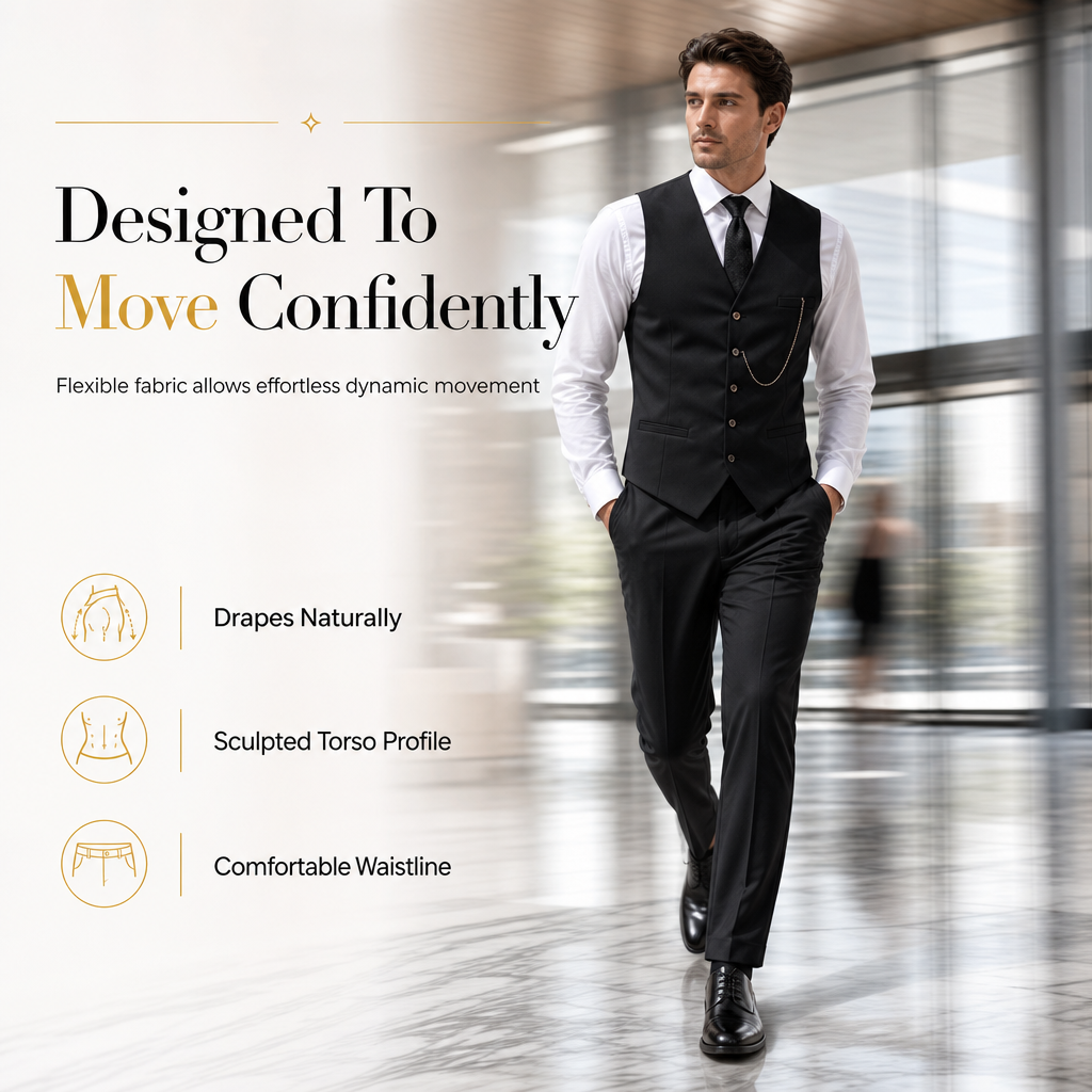Men's Slim Fit 3-Piece Formal Suit Set