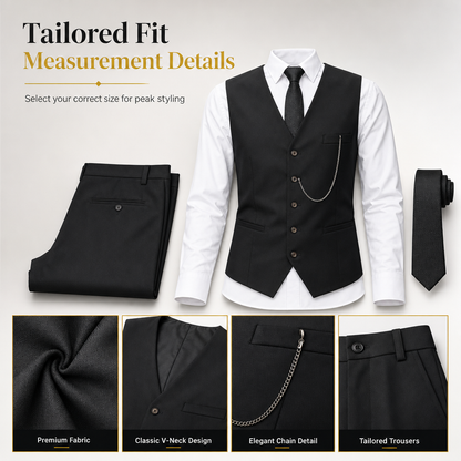 Men's Slim Fit 3-Piece Formal Suit Set