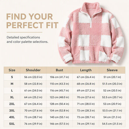 Women's Loose Fit Plaid Patchwork Sherpa Jacket